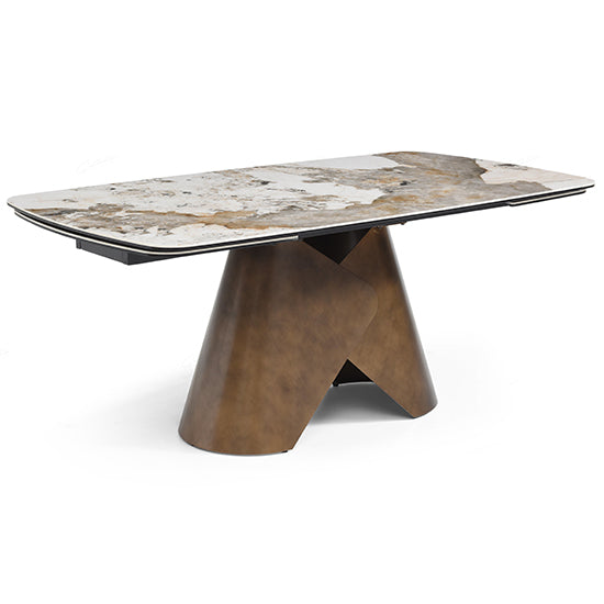 Feretti Extending Pandora Italian Ceramic Dining Table In Matt White
