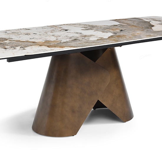 Feretti Extending Pandora Italian Ceramic Dining Table In Matt White