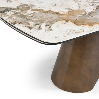 Feretti Extending Pandora Italian Ceramic Dining Table In Matt White