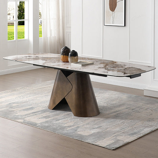 Feretti Extending Pandora Italian Ceramic Dining Table In Matt White