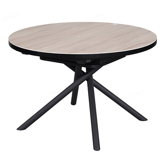 Danello Extending Ceramic Dining Table In English Oak Wood