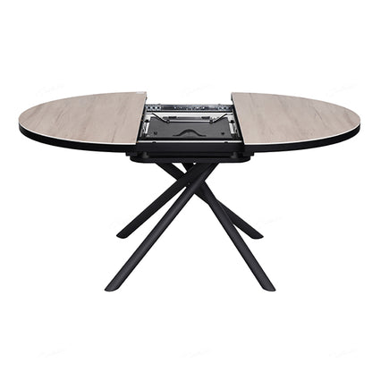 Danello Extending Ceramic Dining Table In English Oak Wood