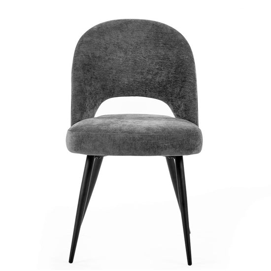 Ella Onyx Fabric Dining Chairs In Pair