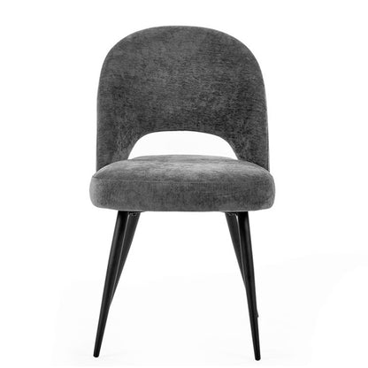 Ella Onyx Fabric Dining Chairs In Pair