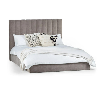 Eloise Fabric Single Bed In Chenille Grey