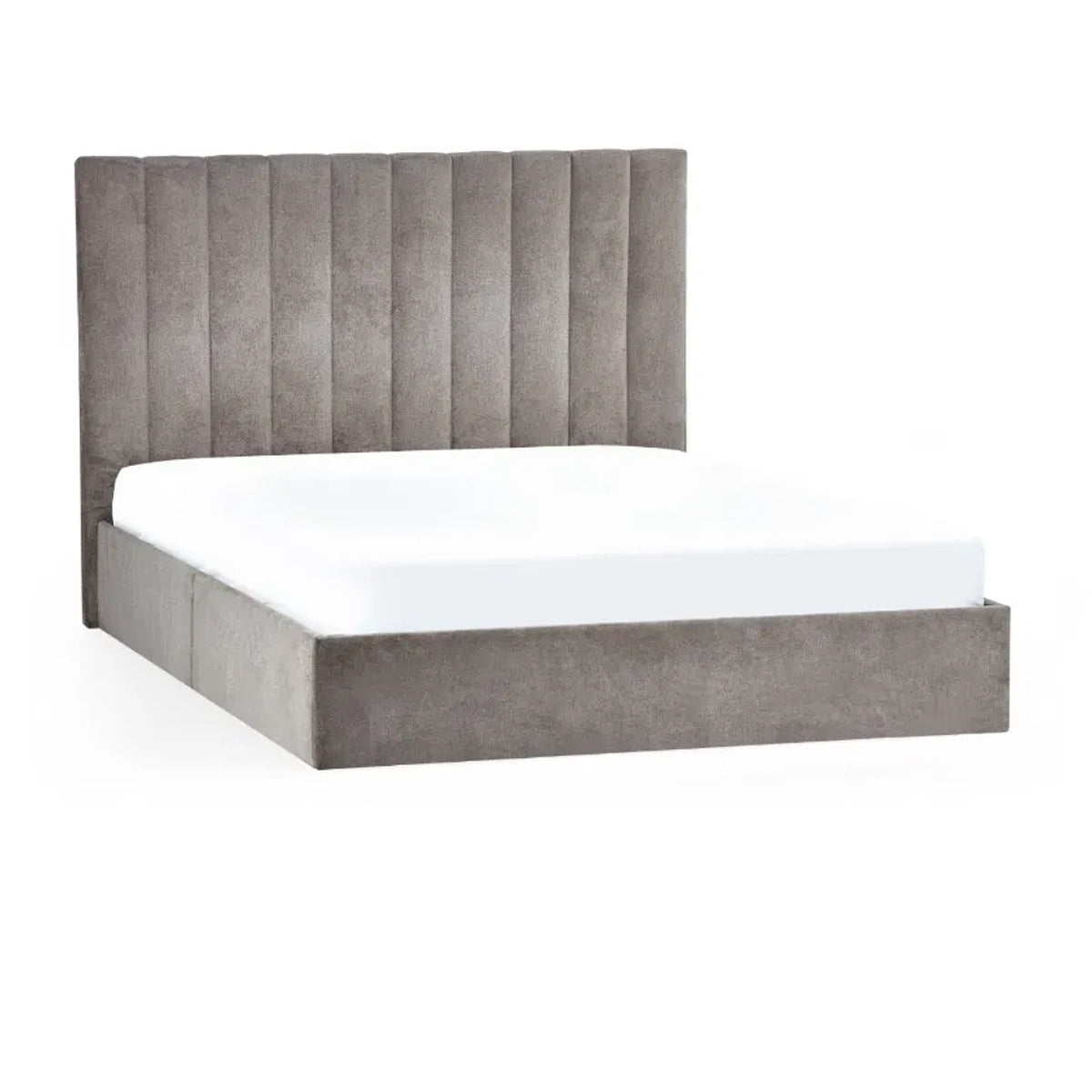 Eloise Fabric Single Bed In Chenille Grey