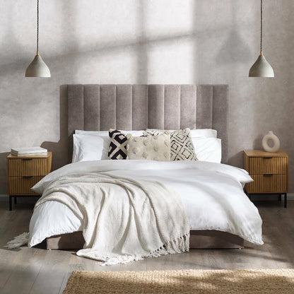 Eloise Fabric Single Bed In Chenille Grey