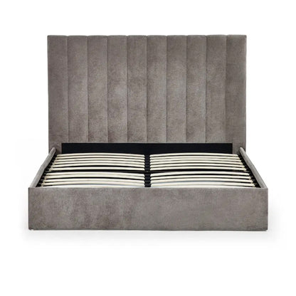 Eloise Fabric King Size Bed In Chenille Grey