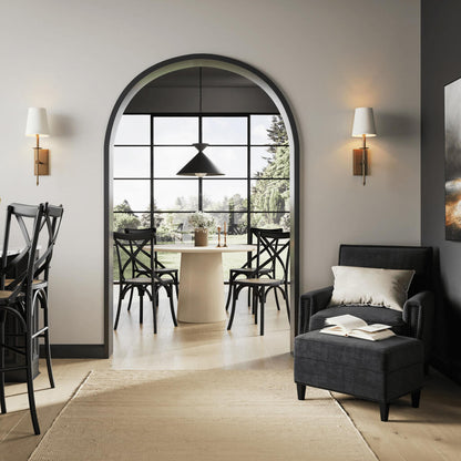 Fitzroy Wooden Dining Chair In Black With Cane Seatpad