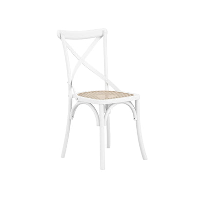 Fitzroy Wooden Dining Chair In White With Cane Seatpad