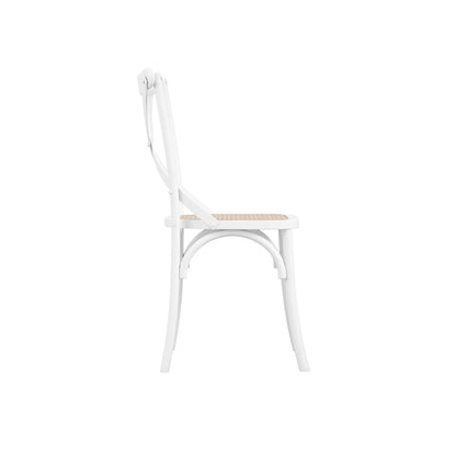 Fitzroy Wooden Dining Chair In White With Cane Seatpad