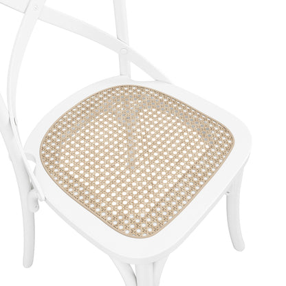 Fitzroy Wooden Dining Chair In White With Cane Seatpad