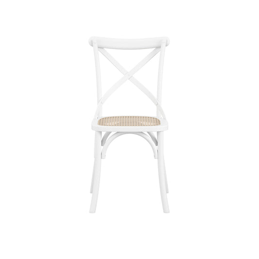 Fitzroy Wooden Dining Chair In White With Cane Seatpad