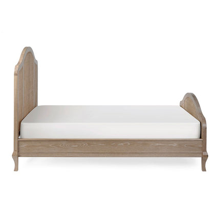 Fleur Wooden Rattan King Size Bed In Light Oak