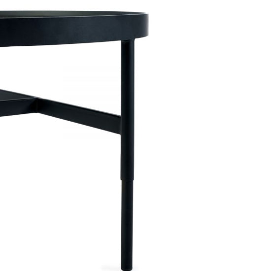 Franki Mirrored Glass Coffee Table With Black Metal Frame