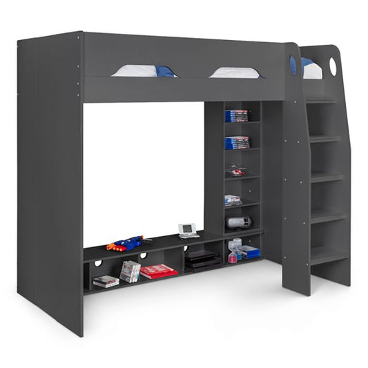 Galaxy Wooden Gaming Bunk Bed In Anthracite