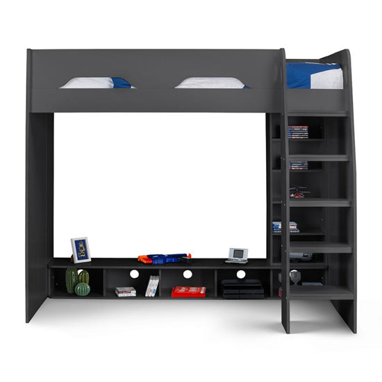 Galaxy Wooden Gaming Bunk Bed In Anthracite