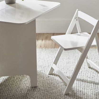 Gatan Small Gateleg Dining Table With 2 Chairs In White