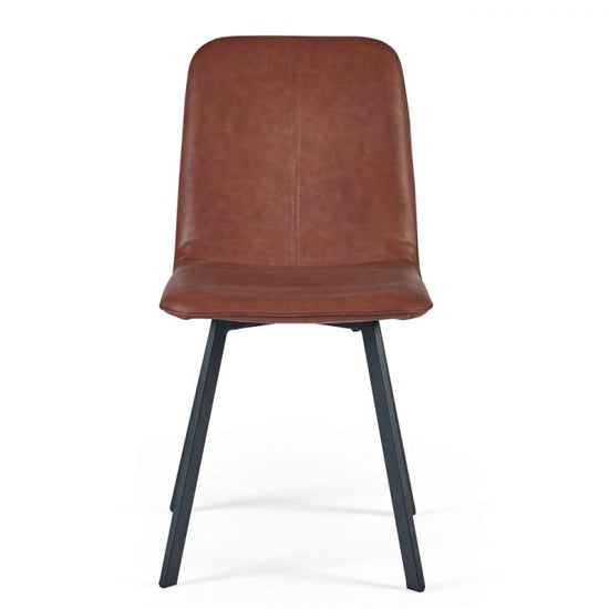 Goya Faux Leather Dining Chair In Antique Brown