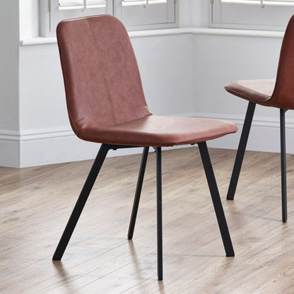 Goya Faux Leather Dining Chair In Antique Brown