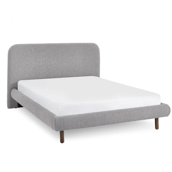 Hannah Boucle Fabric King Size Bed In Grey