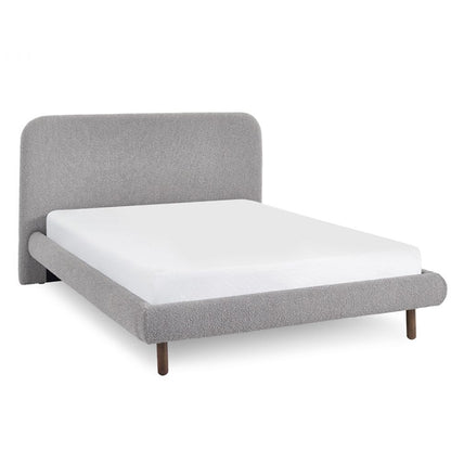 Hannah Boucle Fabric King Size Bed In Grey