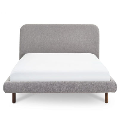 Hannah Boucle Fabric King Size Bed In Grey