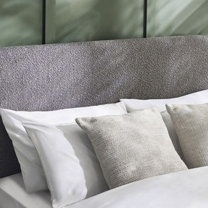 Hannah Boucle Fabric King Size Bed In Grey