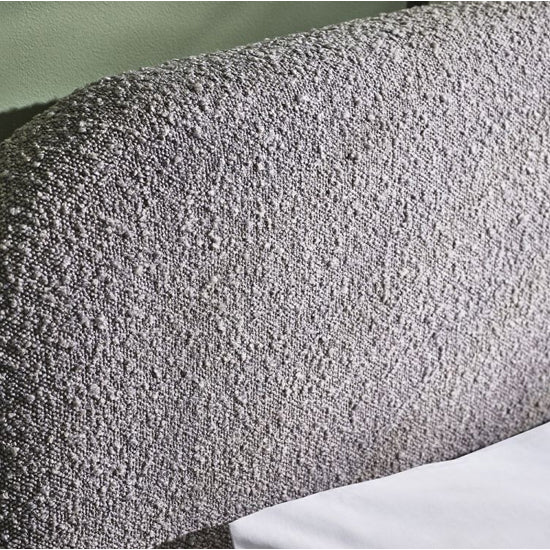 Hannah Boucle Fabric King Size Bed In Grey