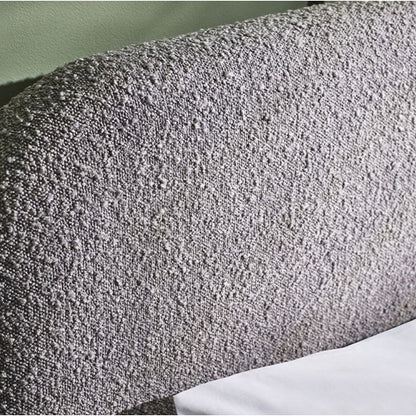 Hannah Boucle Fabric King Size Bed In Grey