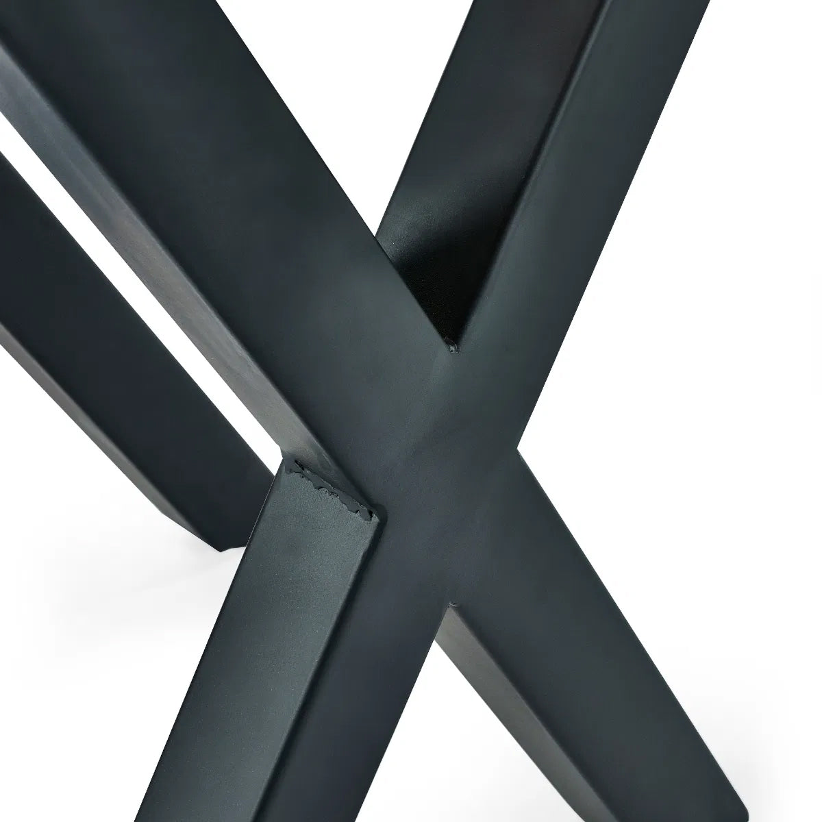 Harvey Square Wooden Lamp Table In Oak With Matt Black Steel Crossed Legs