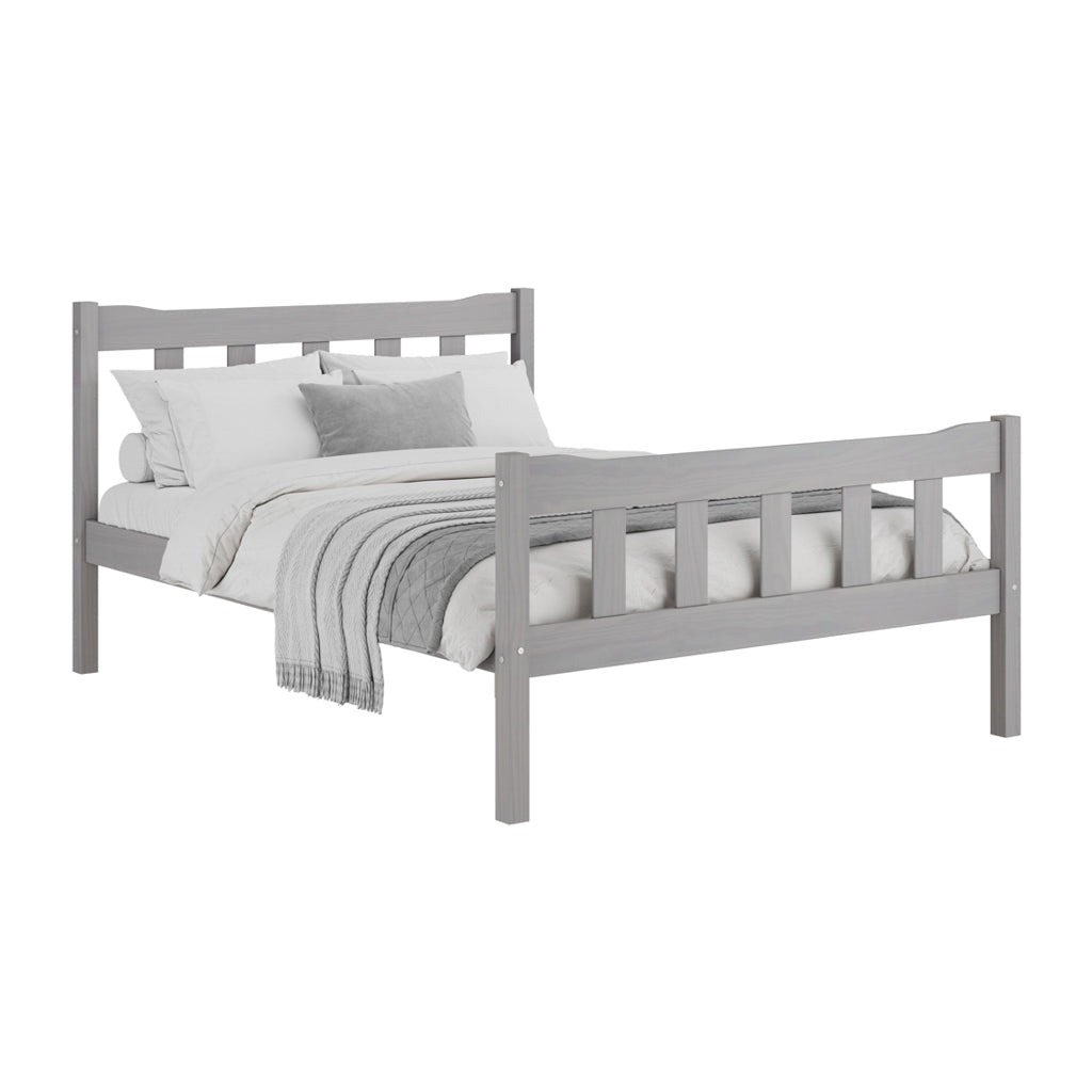 Havana Wooden Double Bed In Grey