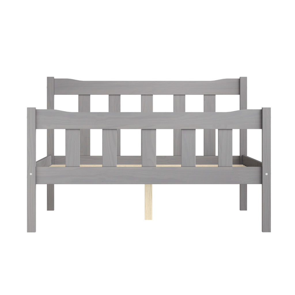 Havana Wooden Double Bed In Grey