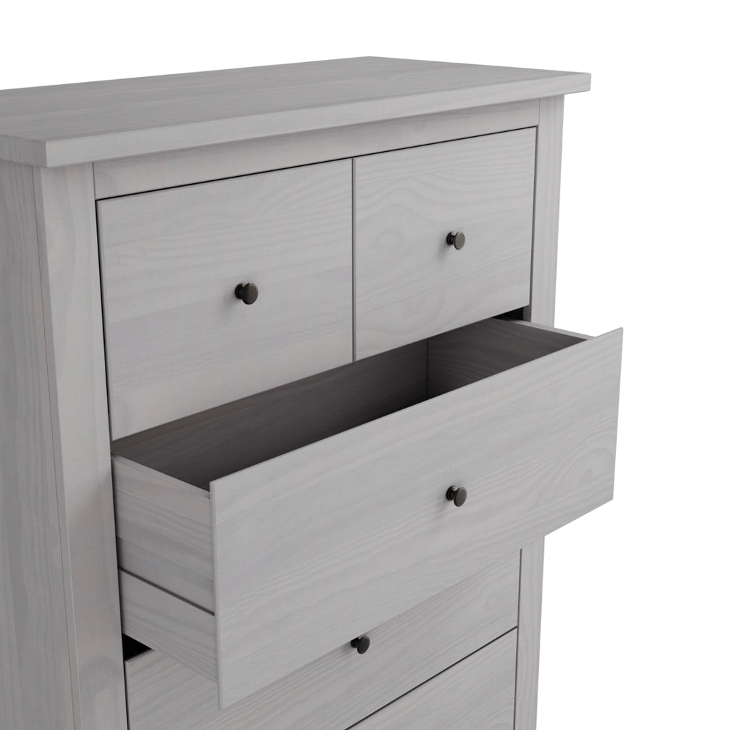Havana Wooden Chest Of 5 Drawers In Grey