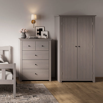 Havana Wooden Wardrobe With 2 Doors In Grey