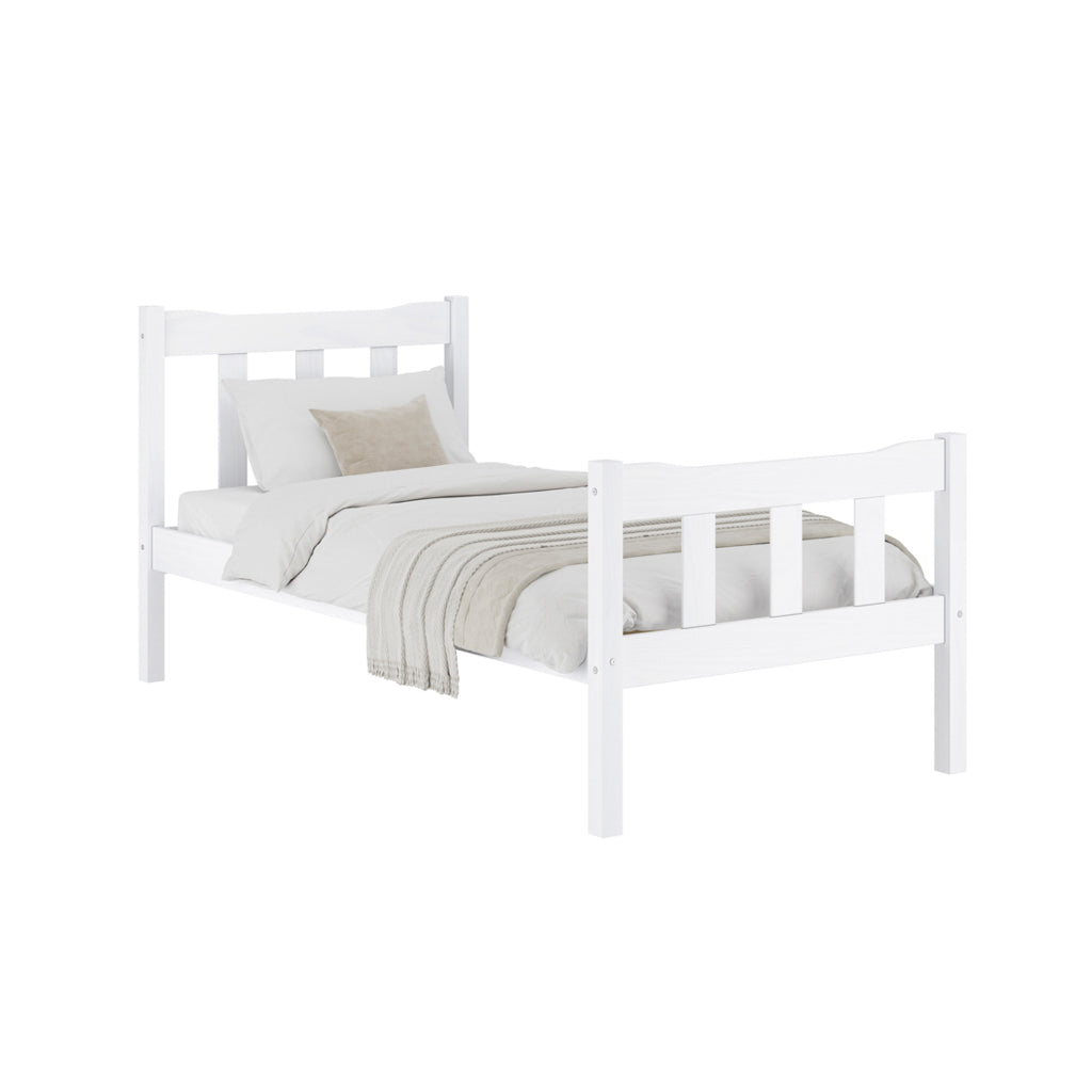 Havana Wooden Single Bed In White
