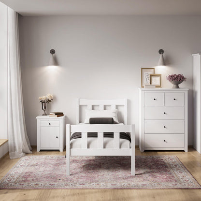 Havana Wooden Single Bed In White