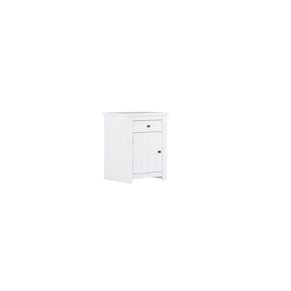 Havana Wooden Bedside Cabinet With 1 Door And 1 Drawer In White