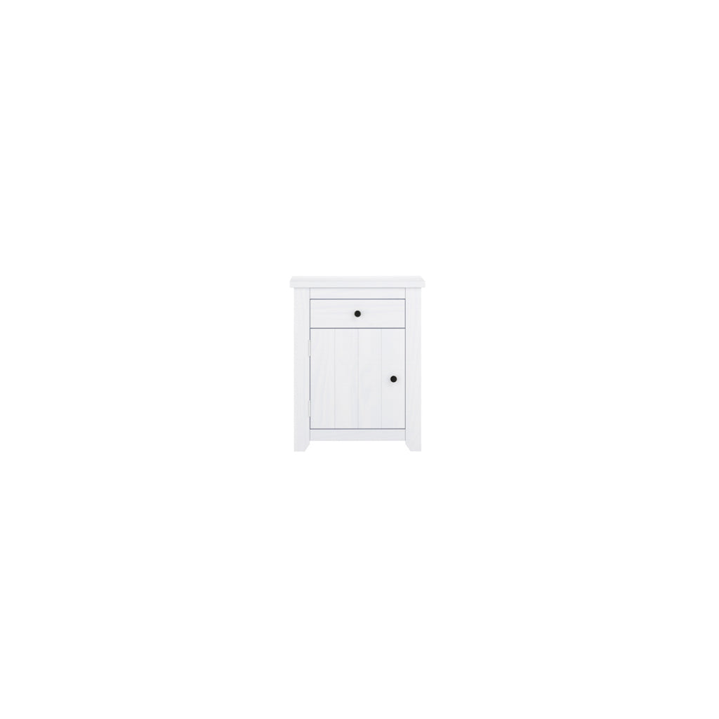 Havana Wooden Bedside Cabinet With 1 Door And 1 Drawer In White