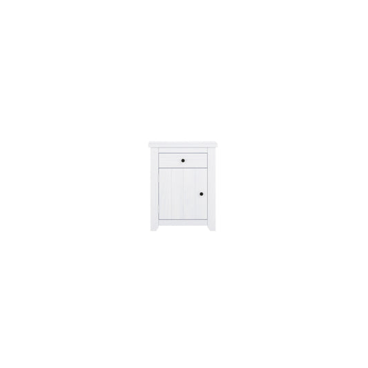 Havana Wooden Bedside Cabinet With 1 Door And 1 Drawer In White