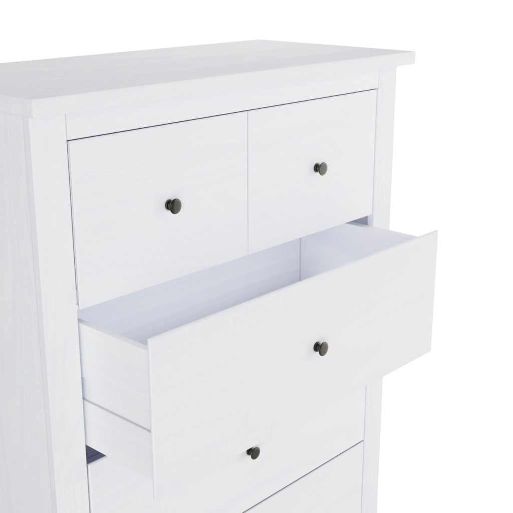 Havana Wooden Chest Of 5 Drawers In White