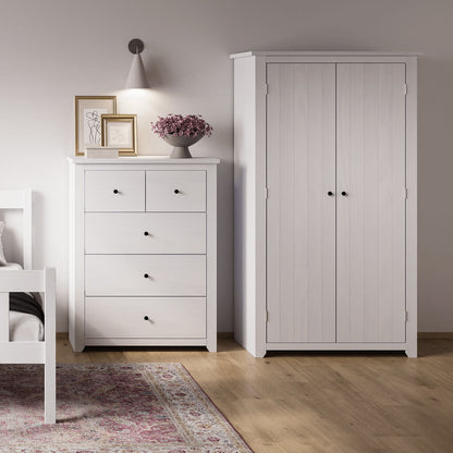 Havana Wooden Wardrobe With 2 Doors In White