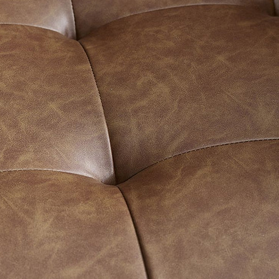 Henley Faux Leather 2 Seater Sofa With Bolsters In Brown Tan