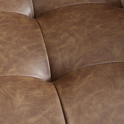 Henley Faux Leather 3 Seater Sofa With Bolsters In Brown Tan