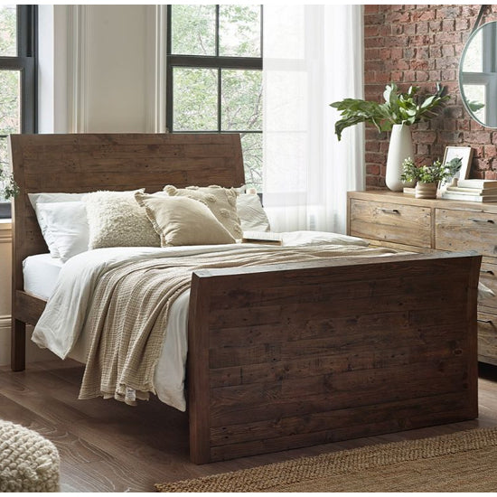 Heritage Wooden King Size Bed In Reclaimed Pine