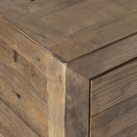 Heritage Wide Wooden Chest Of 6 Drawers In Reclaimed Pine