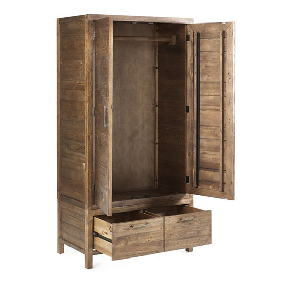 Heritage Wooden Wardrobe With 2 Doors 1 Drawer In Reclaimed Pine