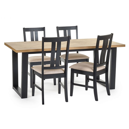 Hilton Wooden Dining Table In Oak