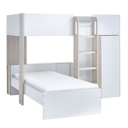 Horizon Wooden Bunk Bed In Pale Wood And White