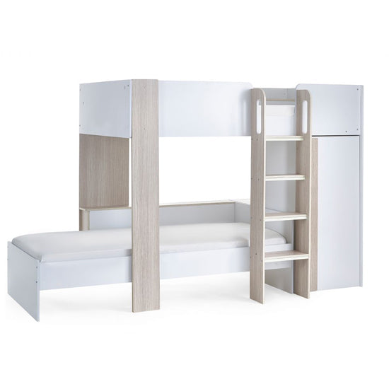 Horizon Wooden Bunk Bed In Pale Wood And White